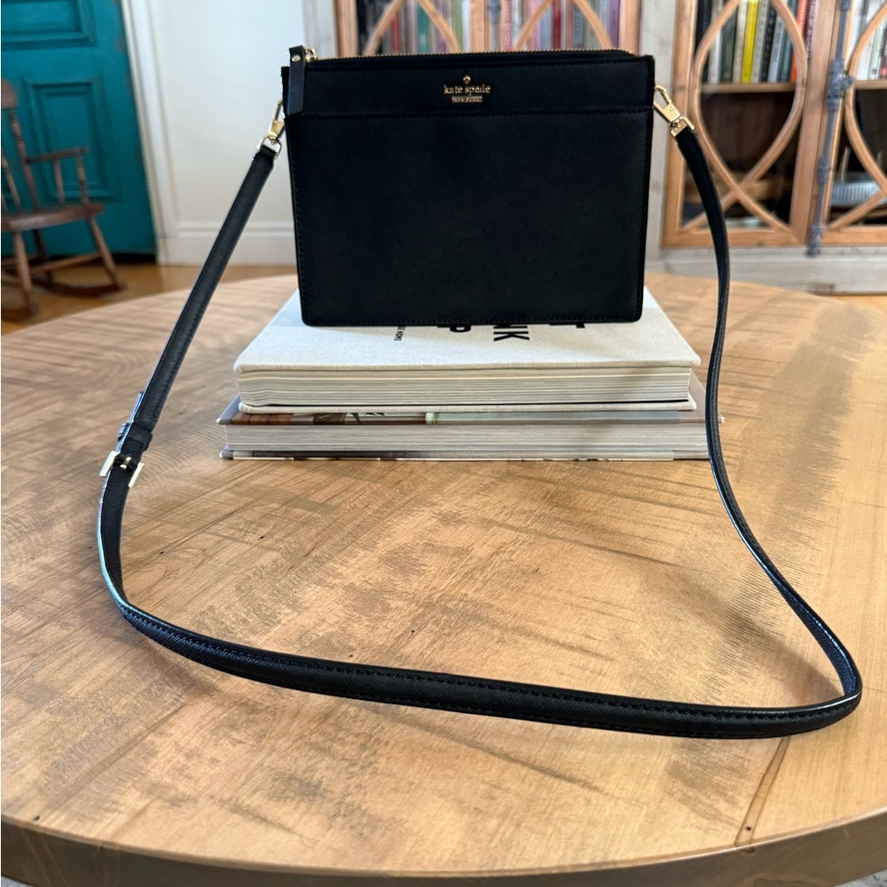 Kate Spade Black Crossbody Bag with Gold Accents